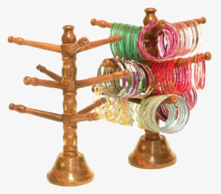 Cute Wood Bangle Tree To Show Off Your Glass Bangles - Bangles Stand Png, Transparent Png, Free Download