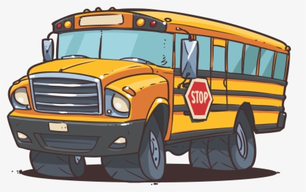 Cartoon School Bus Drawing, HD Png Download, Free Download