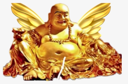 #goldenwings #goodluck #gold #budha - Laughing Buddha Good News, HD Png Download, Free Download
