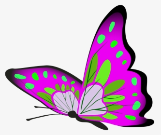 Purple And Green Butterflly Flying - Brush-footed Butterfly, HD Png Download, Free Download