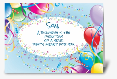 Son Birthday Balloons Greeting Card - Son In Law Birthday, HD Png Download, Free Download