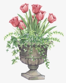 Tulip Planter Dekoupages Ve - Artificial Flower, HD Png Download, Free Download