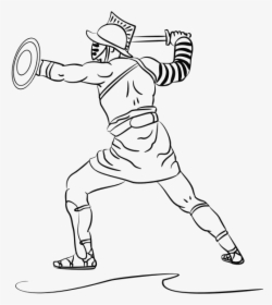 Gladiator Image - Ancient Rome Gladiators Drawing, HD Png Download, Free Download