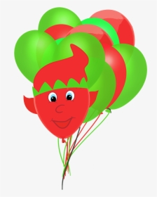 Elf Balloon And Christmas Balloons - Illustration, HD Png Download, Free Download