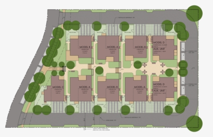 1 Site Plan-rendered Cut Out - Pocket Neighborhood Site Plan, HD Png Download, Free Download