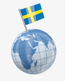 Earth With Flag Pin - Earth Sweden Png, Transparent Png, Free Download