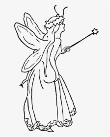 Fairy Queen - Clip Art Black And White Fairy, HD Png Download, Free Download