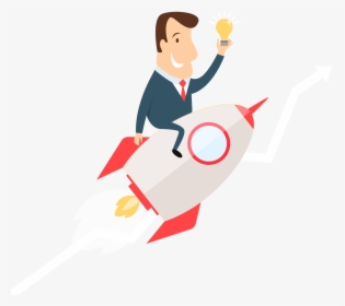 Man On Rocket Cartoon, HD Png Download, Free Download