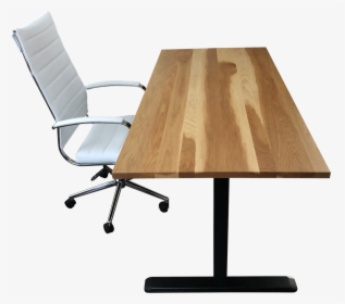 Hickory Desk Top With Standing Desk Frame And Chair - White Oak Desk Top, HD Png Download, Free Download