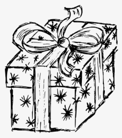 Gift Box Present Drawing Vector 2 Line Art Hd Png Download Kindpng