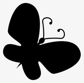 Butterfly Black Shape Rotated To Right - Icon, HD Png Download, Free Download