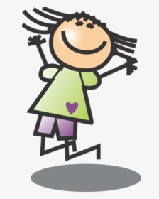 Girl Doing Happy Dance , Png Download - Stick Figure Kids Clip Art, Transparent Png, Free Download
