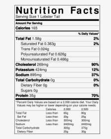 Canadian Lobster Tails Nutrition Info - Rajma Nutritional Value Per 100g, HD Png Download, Free Download