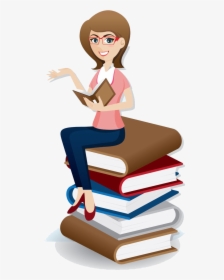 Professional Woman Book Women Free Download Png Hd - Cartoon Woman With Book, Transparent Png, Free Download