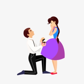 Transparent Proposal Clipart - Man Proposing To A Woman, HD Png Download, Free Download