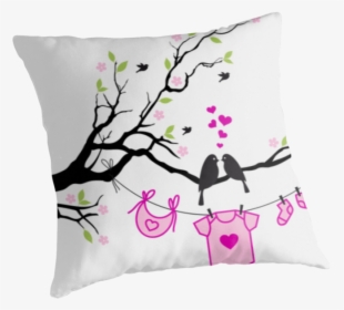 New Baby Girl, Baby Shower Throw Pillow - Baby Shower Tree Free Vector, HD Png Download, Free Download