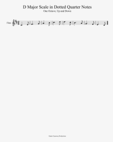 D Major Scale Going Down In Quarter Notes, HD Png Download, Free Download