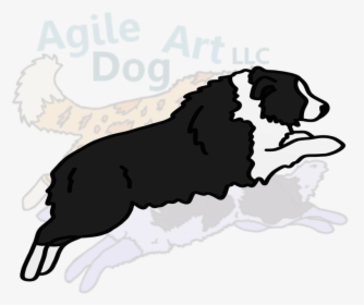 Dog Catches Something Clipart , Png Download - Running Australian Shepherd Silhouette, Transparent Png, Free Download