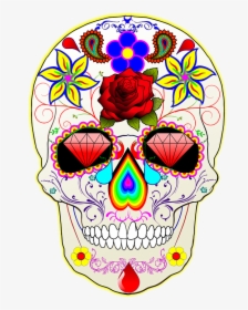 Mexican, Sugar, Skull, Day, Dead, Halloween, Death - Sugar Skull Out Of Paper Plate, HD Png Download, Free Download