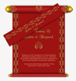 Border Designs For Indian Wedding Cards Wwwimgkidcom - Scroll Wedding Card Design, HD Png Download, Free Download