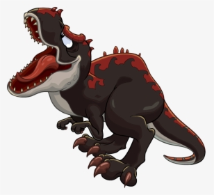 Transparent Tickle Clipart - Black And Red Dinosaur, HD Png Download, Free Download