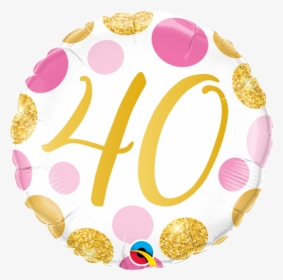 40 Pink & Gold Dots - 50th Birthday Balloon Pink, HD Png Download, Free Download