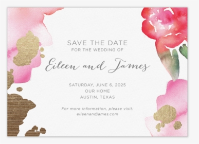 Watercolor Save The Date Chloe - Japanese Camellia, HD Png Download, Free Download