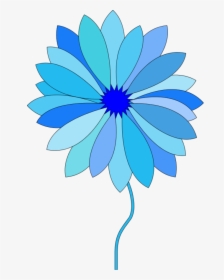 Flowers Vectors Clipart Animated - Blue Cartoon Flowers Clipart, HD Png Download, Free Download
