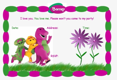 Barney Invitations - Blank Barney Birthday Invitations, HD Png Download, Free Download