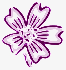 Flower, Flowers, Cartoon, Purple, Plant, Violet, Colors - Blue And Purple Flowers Clip Art, HD Png Download, Free Download
