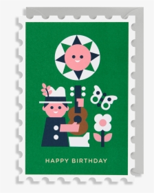Happy Birthday Guitar Boy Greeting Card , Png Download - Postage Stamp, Transparent Png, Free Download