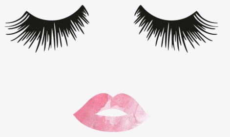 T-shirt Eyelash Extensions Lip Clip Art - Eyelashes And Lips Clipart, HD Png Download, Free Download