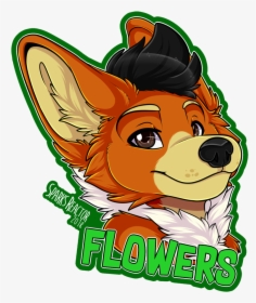 Flowers By Sparksfur Dog Drawings, Furry Drawing, Anime - Furry Drawings, HD Png Download, Free Download