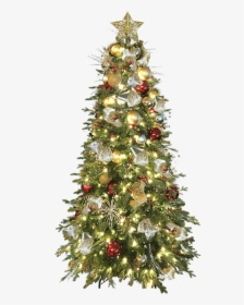 Decorated Christmas Tree Snow Png, Transparent Png, Free Download