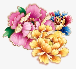 Moutan Papercutting Clip - Women Tattoo Flower Color, HD Png Download, Free Download