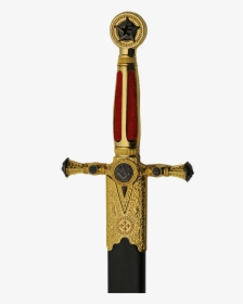 Red And Gold Masonic Sword - Sword, HD Png Download, Free Download