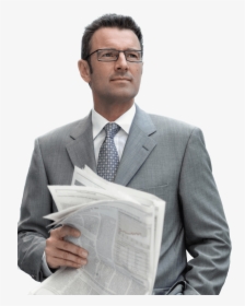 Newspaper Businessman Clip Arts - Transparent Business Man, HD Png Download, Free Download