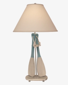 Cottage/turquoise Sea 2-paddles W/ White Rope Table - Lampshade, HD Png Download, Free Download
