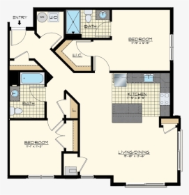 Patriot At Chalfont Two Bedroom Floor Plan Unit Liberty - Floor Plan, HD Png Download, Free Download