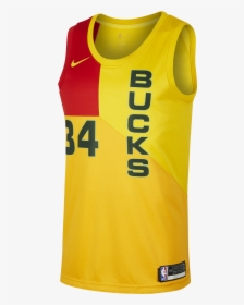 Nike Nba Milwaukee Bucks Giannis Antetokounmpo Swingman - Milwaukee Bucks Yellow Jersey, HD Png Download, Free Download