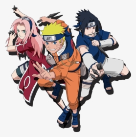 Naruto Characters Png - Naruto Sakura E Sasuke, Transparent Png, Free Download