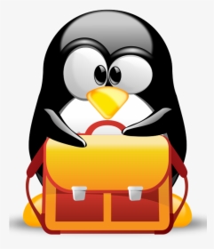 Tux School Bag - Cartoon Penguin For School, HD Png Download, Free Download