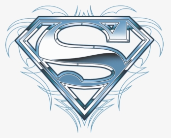Superman Tribal Chrome Shield Youth T Shirt "  Class= - Superman Tribal Logo, HD Png Download, Free Download