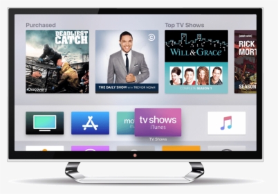 Apple Tv Home Screen On A Flat-screen Tv - Netflix On Apple Tv, HD Png Download, Free Download