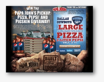 Papa Johns Giveaway 3 - Dallas Cowboys, HD Png Download, Free Download