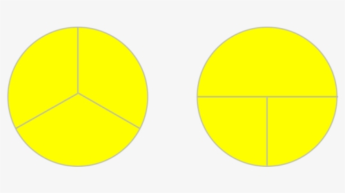 Fractions Same But Diferent Yellow Pies - Circle, HD Png Download, Free Download