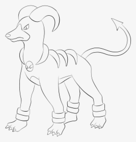 229 Houndoom Lineart By Lilly Gerbil - Houndoom Sketch, HD Png Download, Free Download