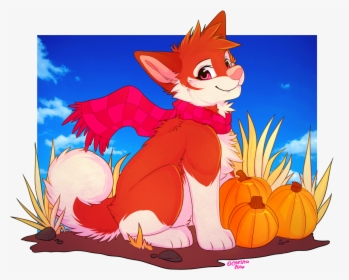 Pumpkin Patch Pup [art By Chesta] - Cartoon, HD Png Download, Free Download
