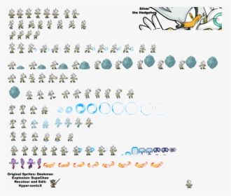 Hyper Sonic Sprites - Sonic Silver Sprite Sheet, HD Png Download, Free Download