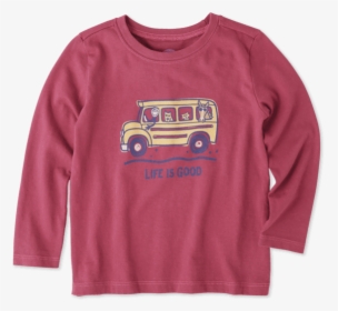 Toddlers School Bus Friends Long Sleeve Crusher Tee - Sweatshirt, HD Png Download, Free Download